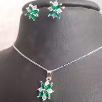 نیم ست طرح جواهر گل زبرجد