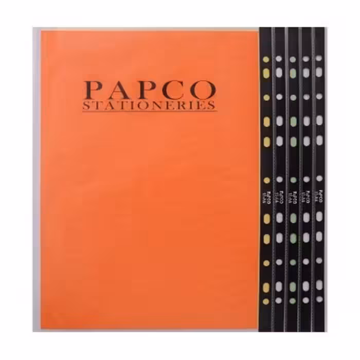 کاور A4 شفاف پاپکو بسته 100 عددی کد A4-11 نوار مشکی