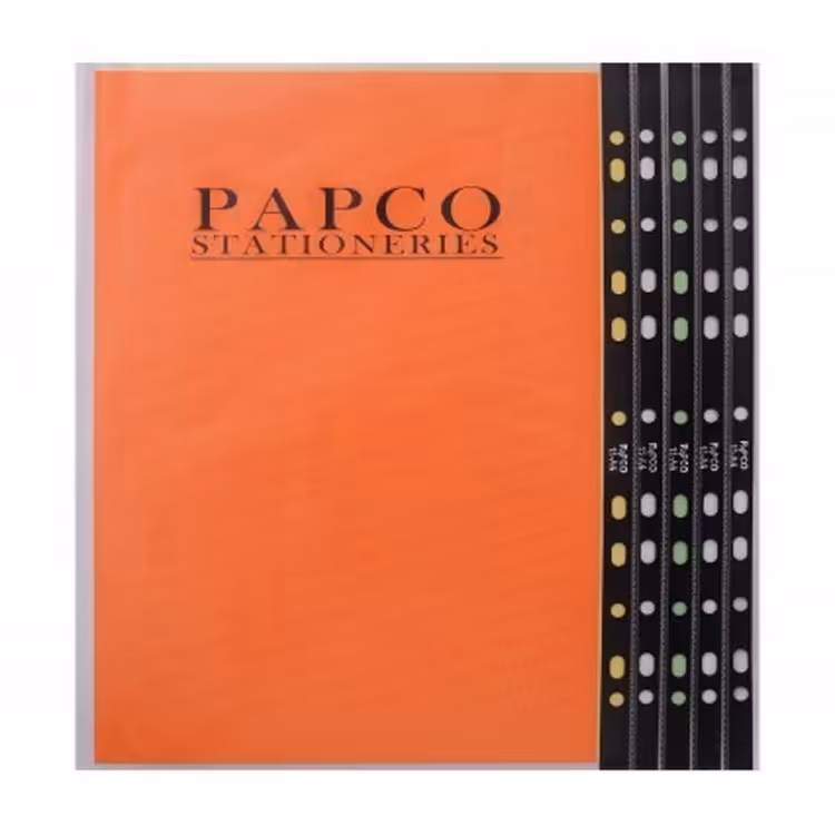 کاور A4 شفاف پاپکو بسته 100 عددی کد A4-11 نوار مشکی