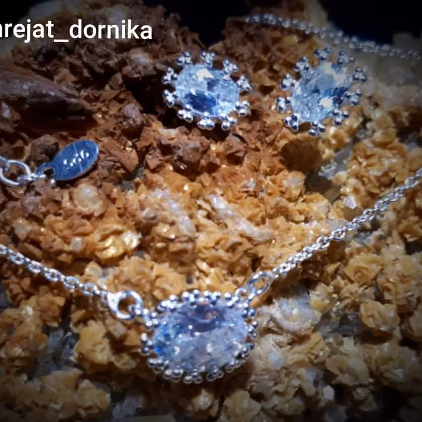 نیم ست برلیان نقره