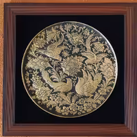 تابلو قلمزنی برنجی 40سانتی،اندازه قاب 54در 54 سانتی