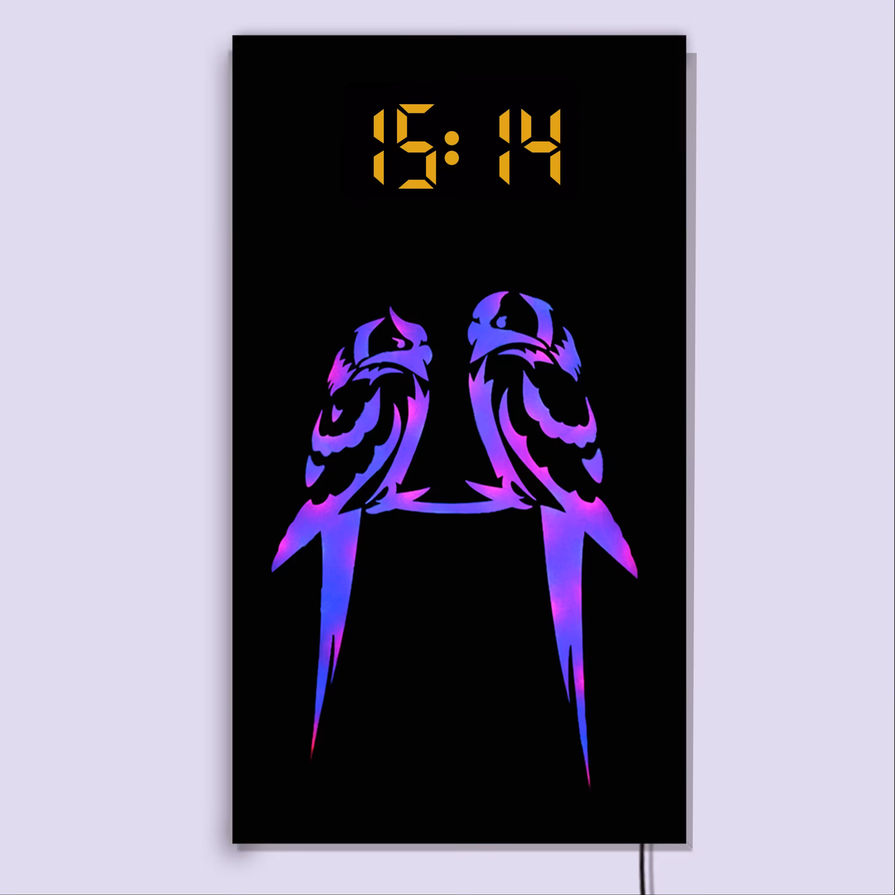 ساعت دیواری لوکس و دکوراتیو دیجیتال چند منظوره (طرح طوطیا)