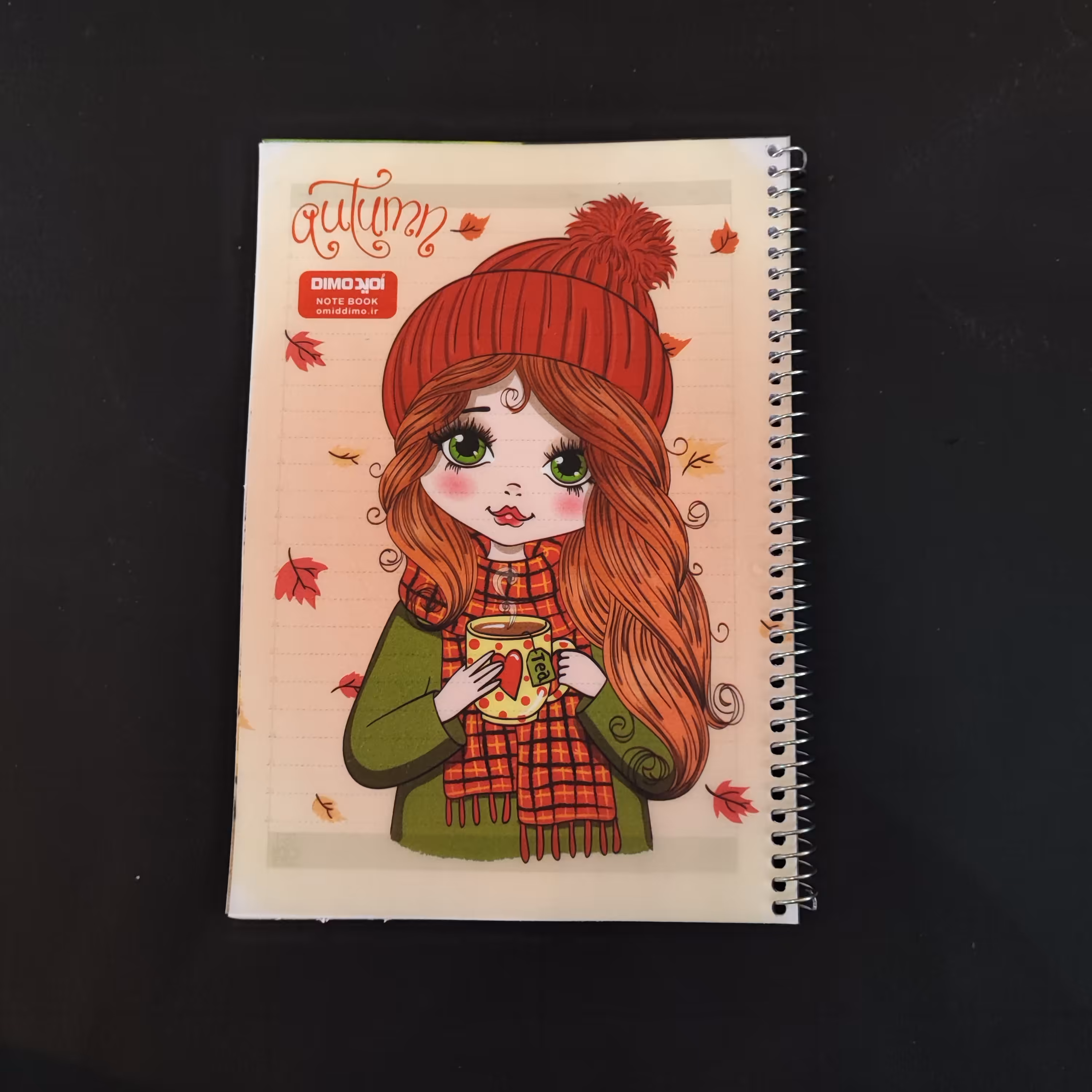 دفتر  50 برگ جلد طلقی سیمی - خط دار امید - طرح  دختر 