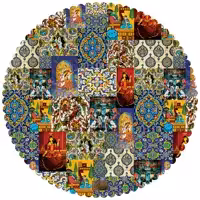 رومیزی مخمل طرح سنتی سایز 90 در 95 مدل T2 132 شرکت رنس