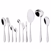 سرویس قاشق و چنگال 24 نفره ناب استیل طرح ورونا استیل براق (98 پارچه)