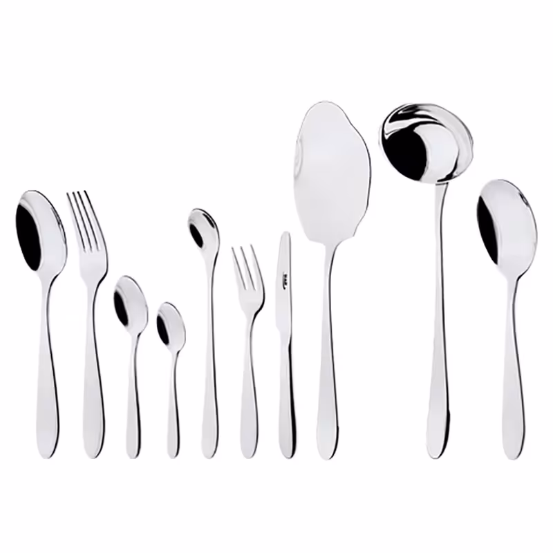 سرویس قاشق و چنگال 24 نفره ناب استیل طرح ورونا استیل براق (98 پارچه)