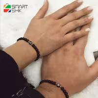 دستبند ست زنونه و مردونه ساخته شده از سنگ اونیکس مشکی