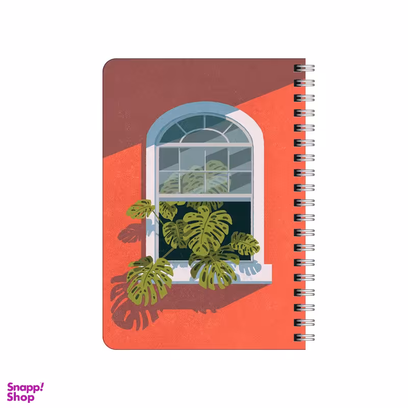 دفترچه یادداشت بامبیلیپ مدل چوبی طرح پنجره و گیاه برگ انجیری کد 3621667