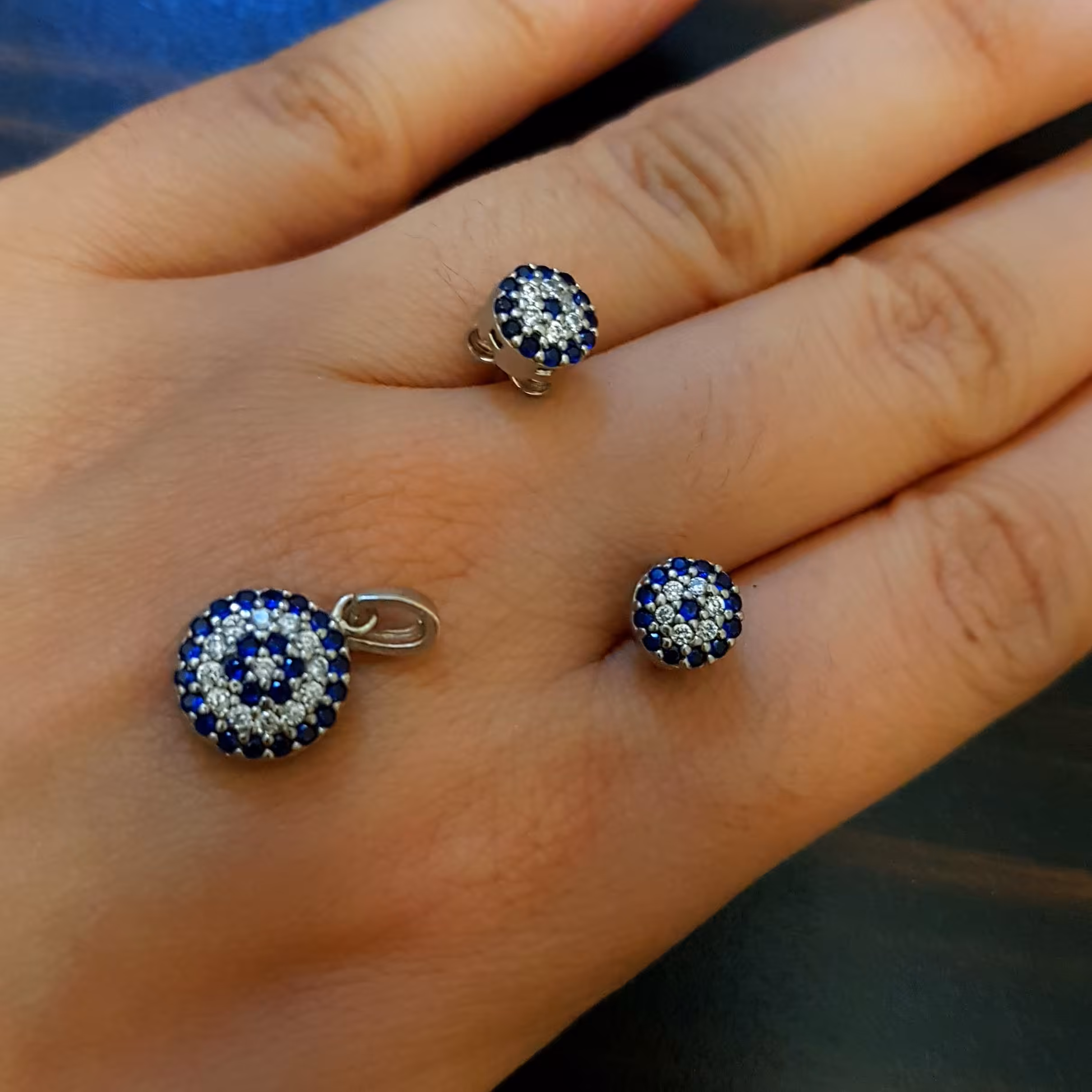 نیم ست چشم نظر نقره74