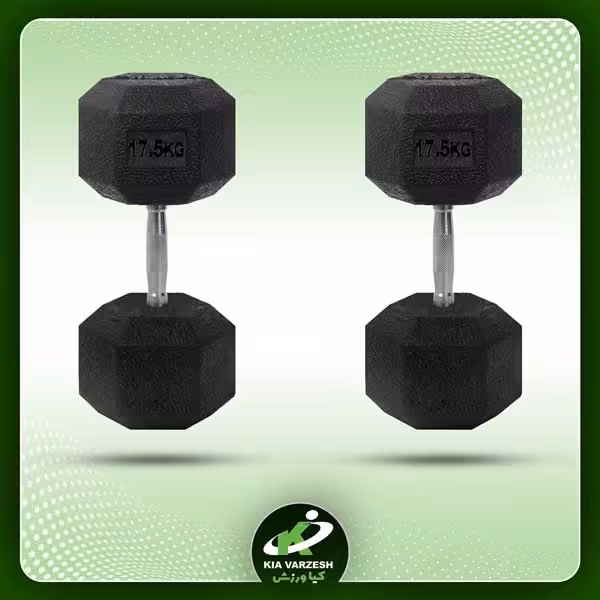 دمبل 6 ضلعی 17.5 کیلوگرمی بسته دو عددی - مشخصات، قیمت و خرید