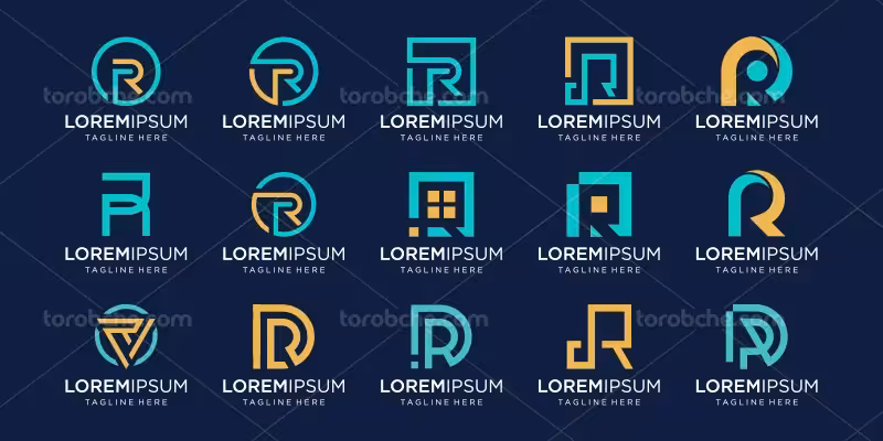 وکتور لوگوی حرف R سرمه ای | گرافیک با طعم تربچه