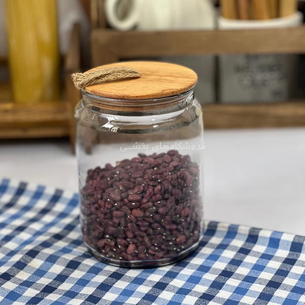 بانک شیشه ای مدل درب چوبی نیلوفر سایز 2