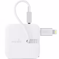 شارژر MOSHI موشی مدل Rewind 2 مخصوص محصولات اپل دارای 2 خروجی سفید به همراه کابل لایتنینگ - Hiapple.ir