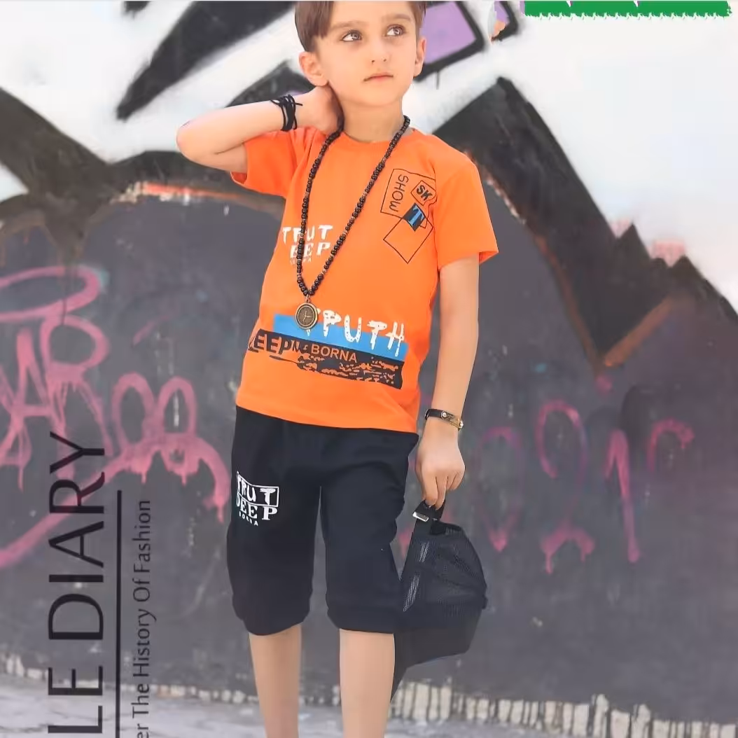 تیشرت شلوارک پسرانه طرح و جنس بسیار عالی فقط سایز 35 