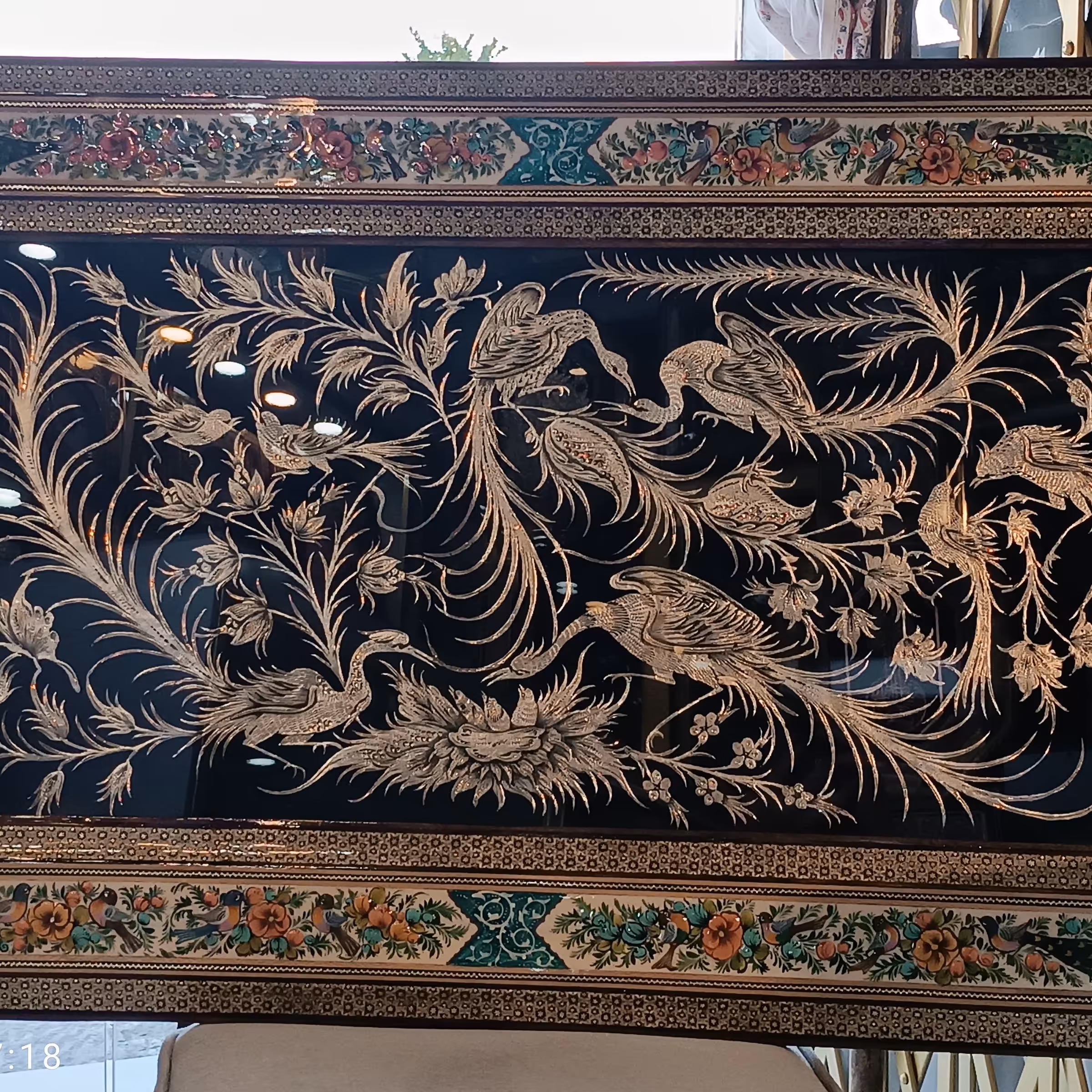 تابلو نقاشی گل و مرغ عالی و قلمزنی