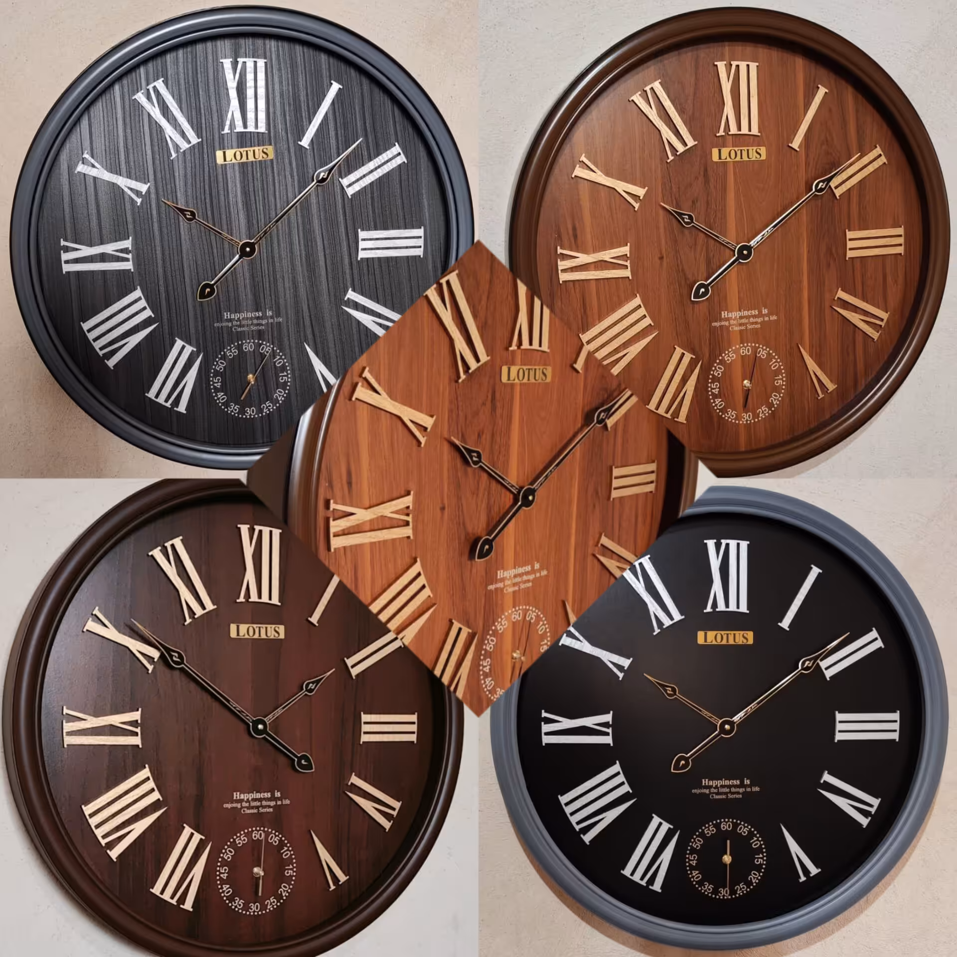 ساعت دیواری طرح چوب لوتوس 720