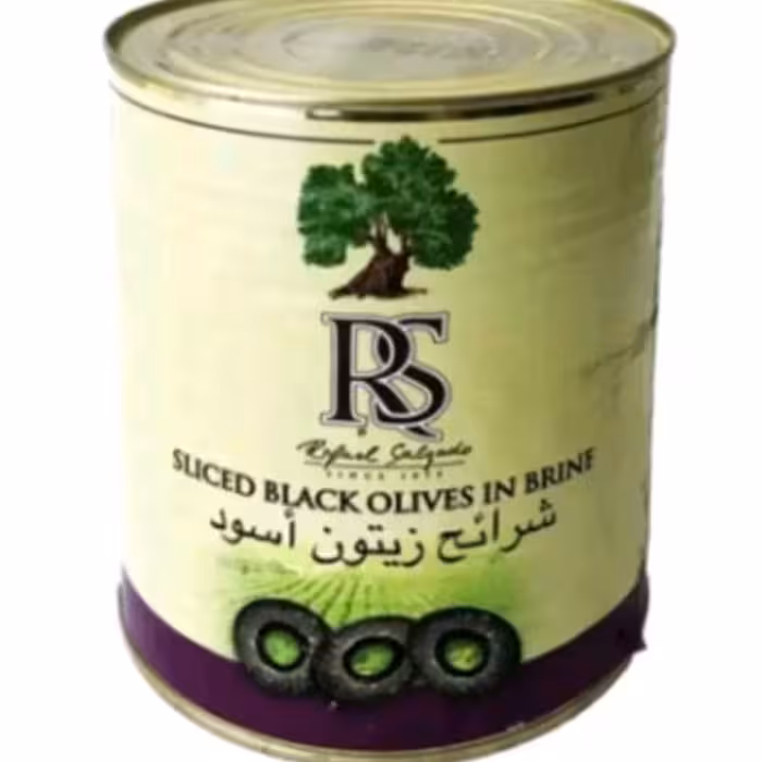 زیتون سیاه اسلایسی rsاصل اسپانیایی (2800گرمی)