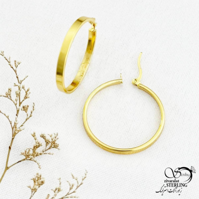 گوشواره حلقه ایی متوسط مارک استیل کد 12898