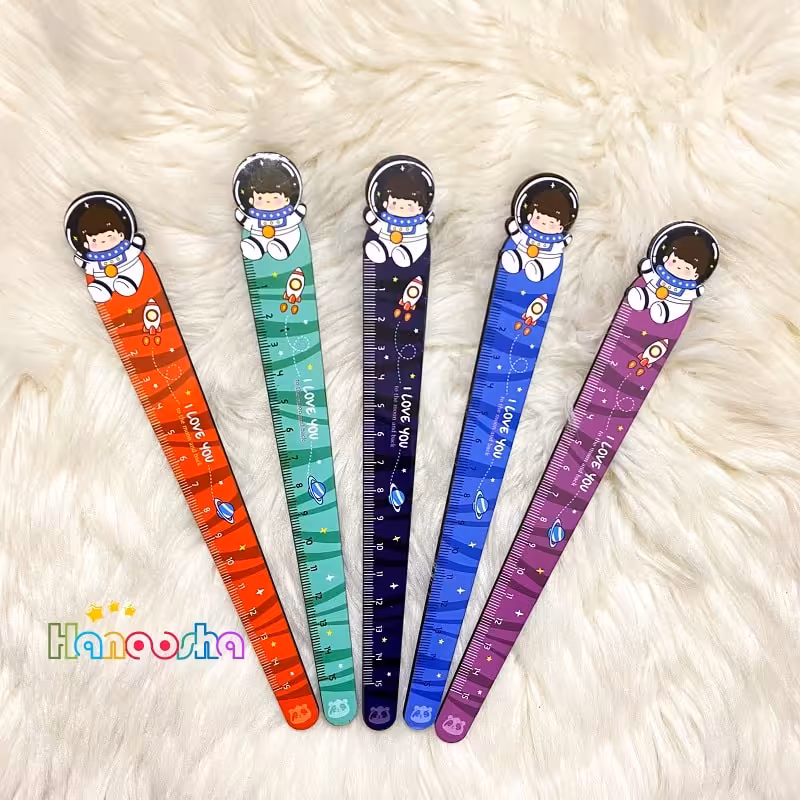 خط کش چوبی طرح فضانورد 15 سانتی