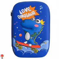 جامدادی پسرانه کتابی بزرگ طرح دایناسور رنگ سورمه ای