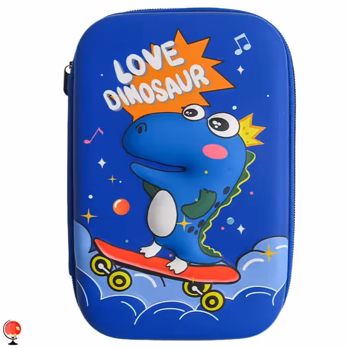 جامدادی پسرانه کتابی بزرگ طرح دایناسور رنگ سورمه ای