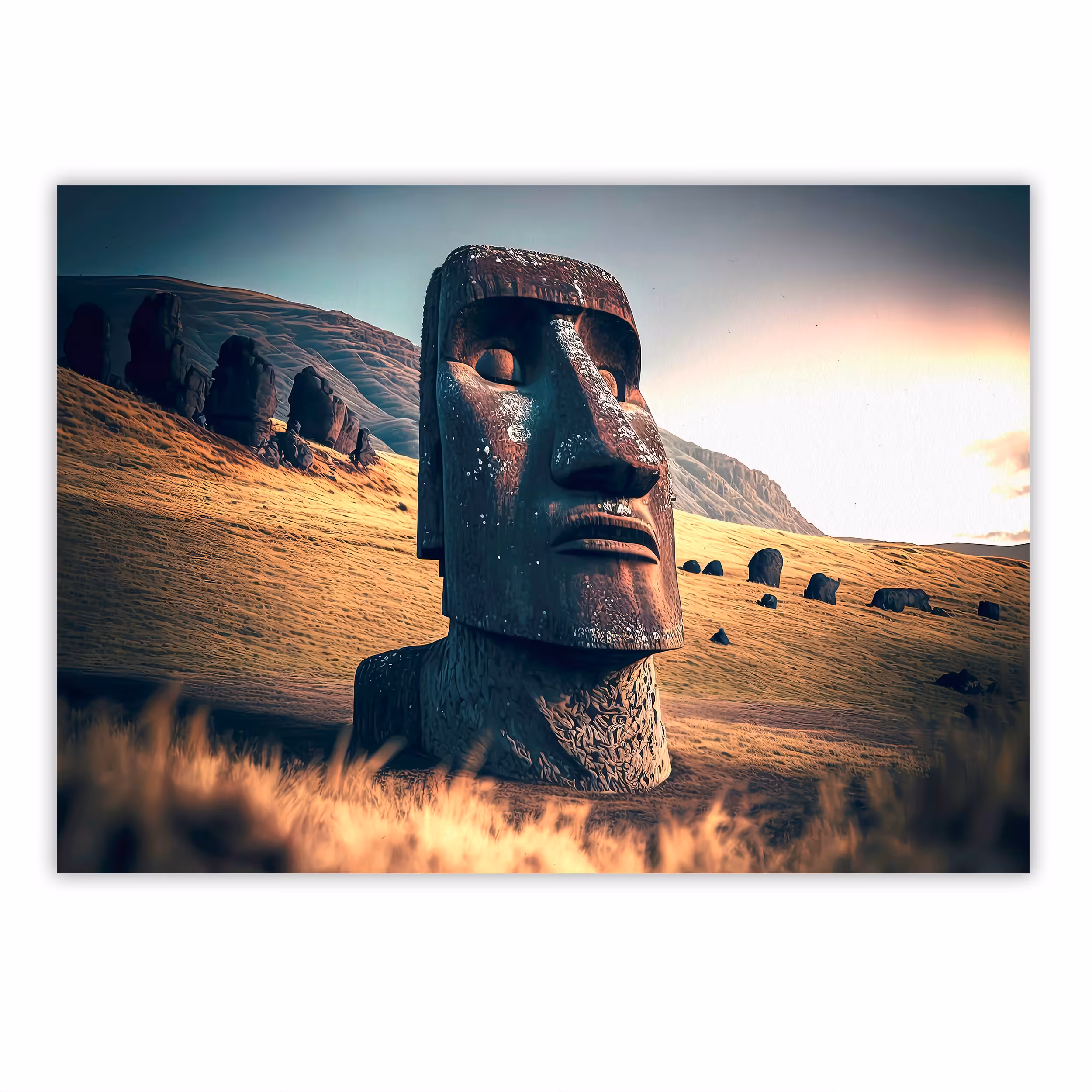 تابلو شاسی مدل مجسمه موآی سایز 14 در 20 کد 11