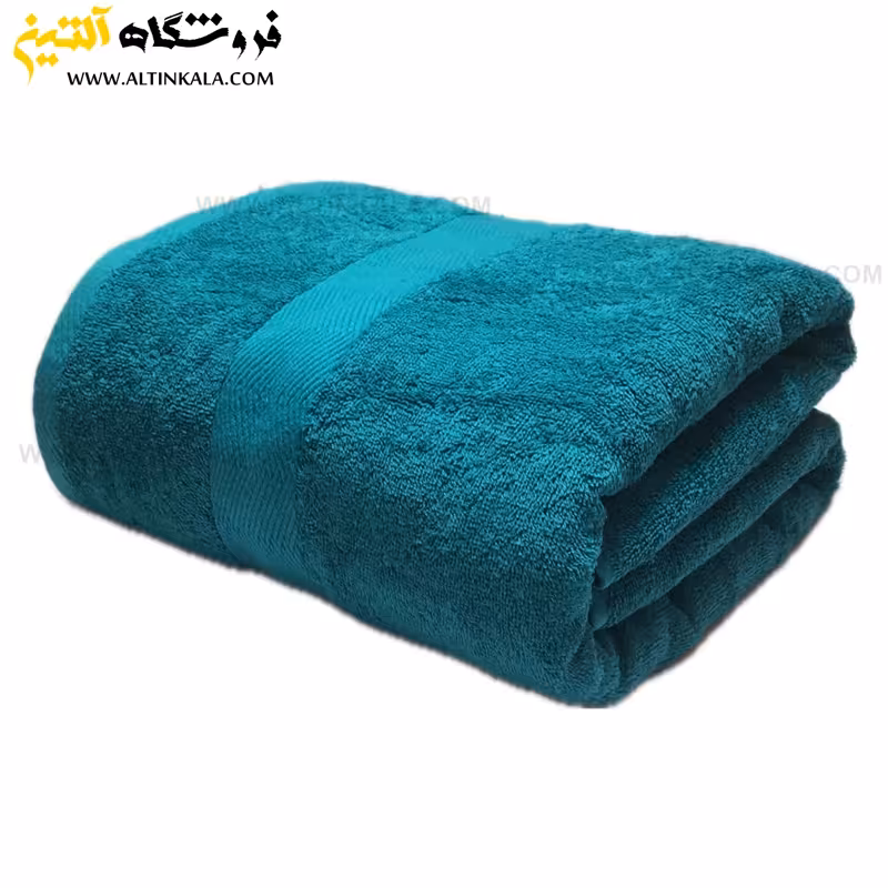 حوله حمامی برق لامع طرح دیور 100×165 سبز کله غازی