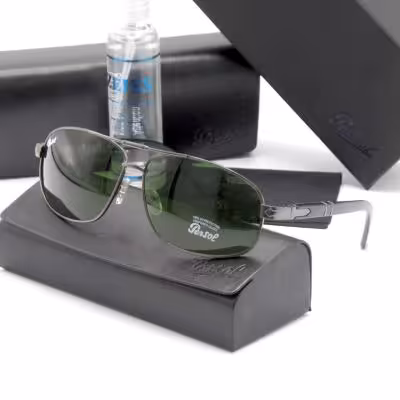 عینک آفتابی خلبانی پرسول Persol شیشه سنگ UV400 دسته فنری