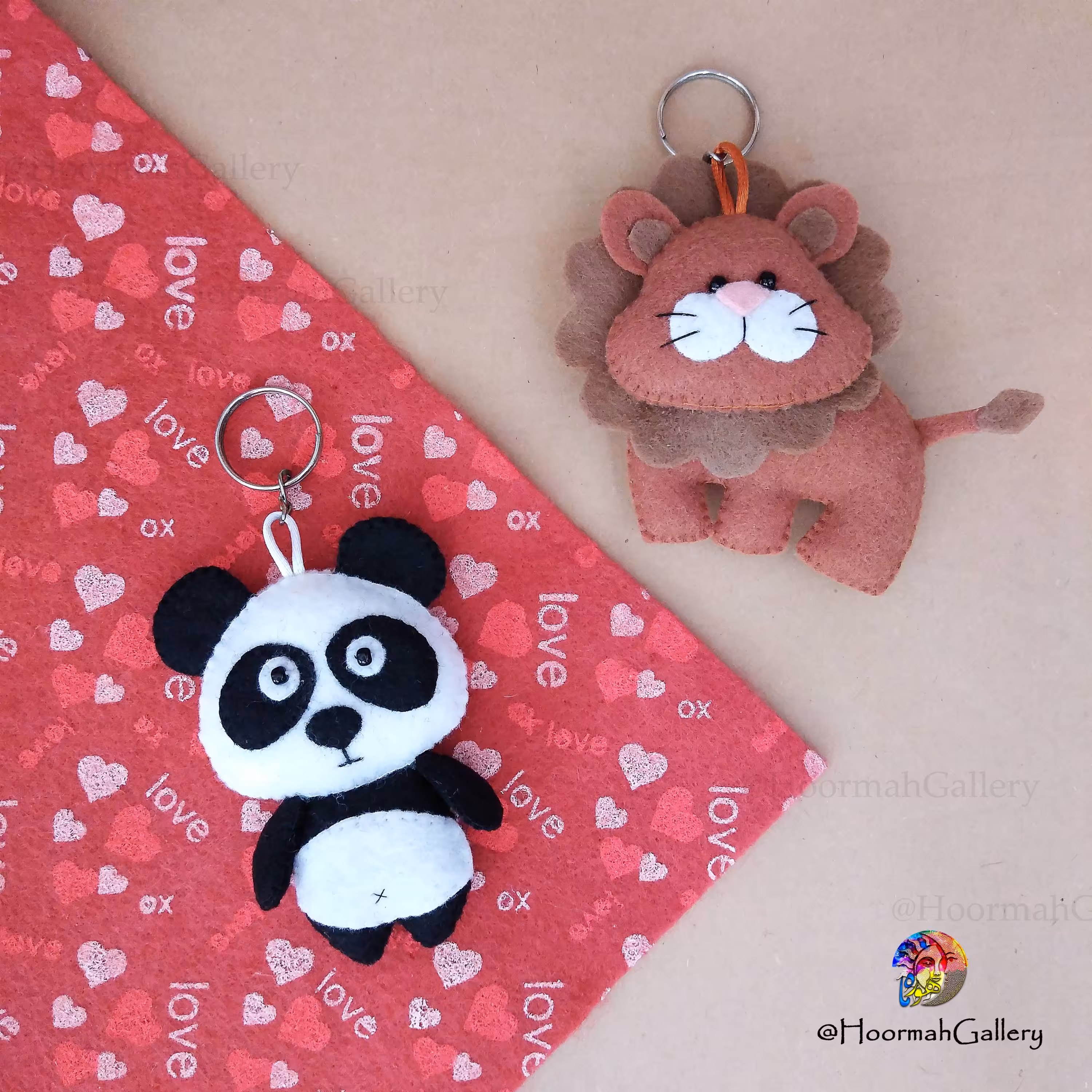 سرکلیدی و جاسوئیچی نمدی طرح شیر و پاندا(جفت)