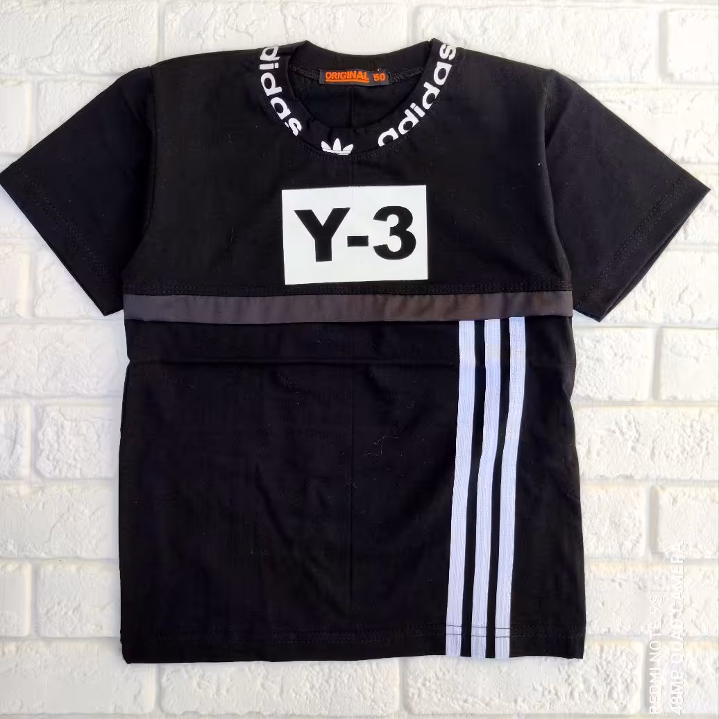 تیشرت مشکی پسرانه بچه گانه ادیداس سایز و 55و50  جنس سوپر  پنبه دورو  لاکرا مشکی سفید سبز  طوسی