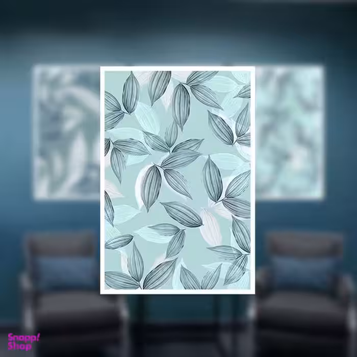 تابلو بکلیت مدل طرح نقاشی دریا و برگ W-1101 مجموعه 3 عددی