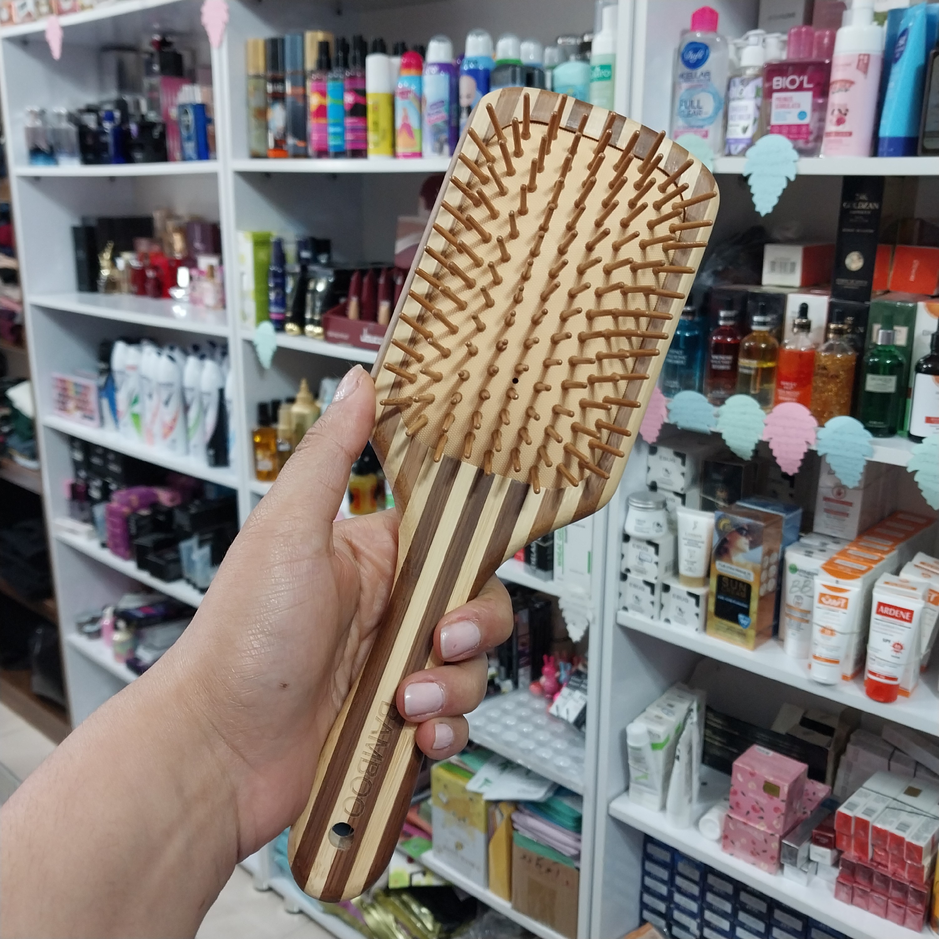 شانه برس چوبی بامبو