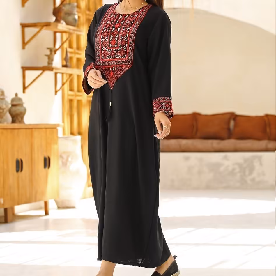 پیراهن مانتویی زنانه مدل کتیبه دوزی با ارسال رایگان 