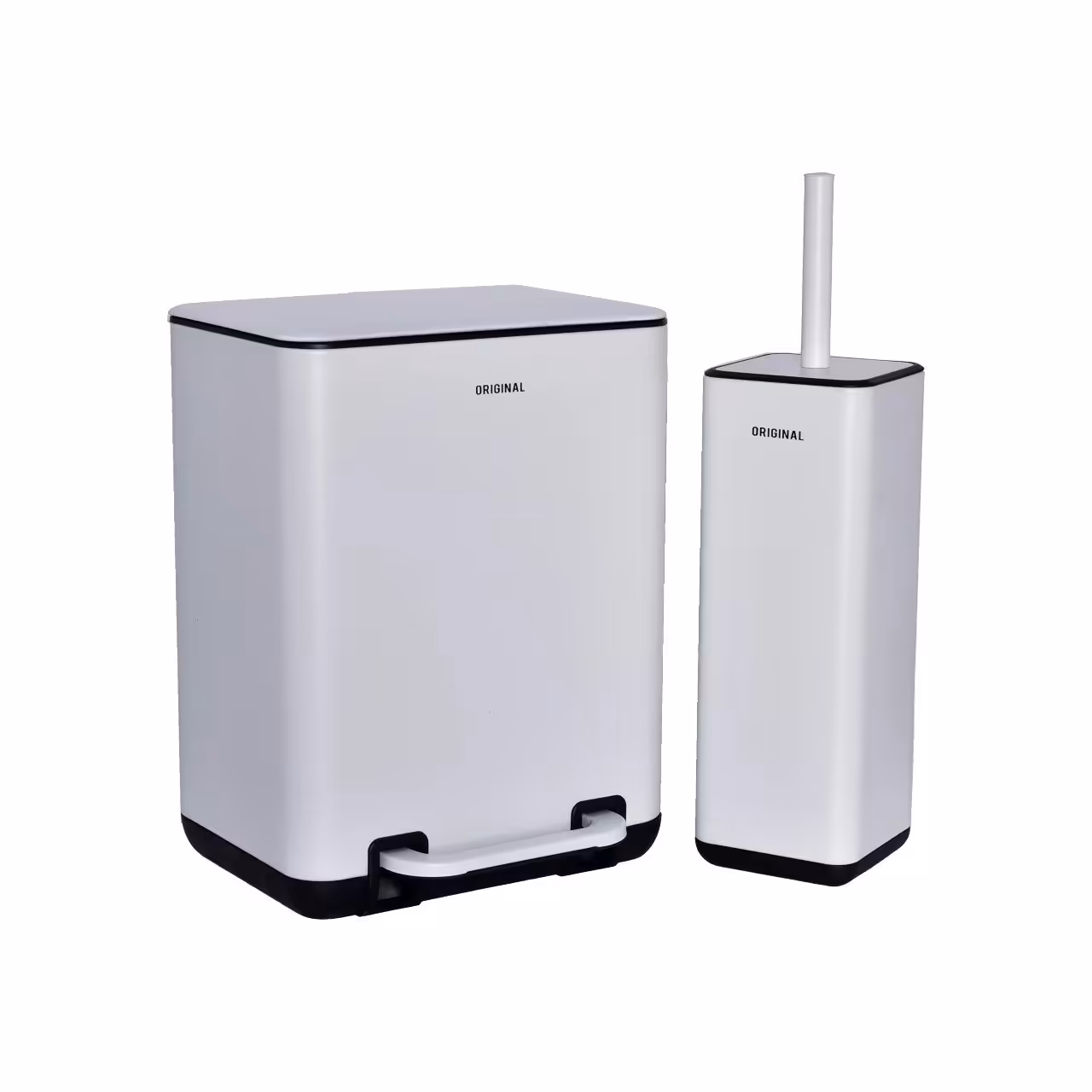 ست سطل زباله و فرچه Original سفید کد 218