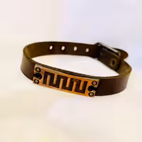 دستبند چرم با پلاک اسپرت کد 23