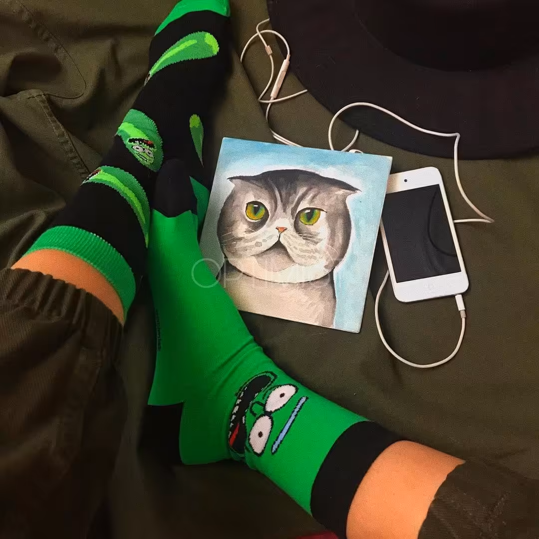 جوراب ریک اند مورتی تا به تا ساقدار نخ پنبه فری سایز