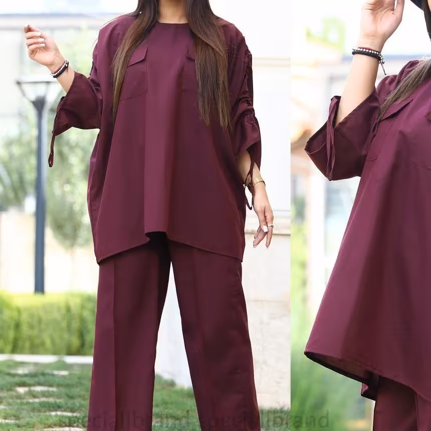 تونیک مانتویی و شلوار مدل نیلز فقط زرشکی فقط سایز 38و40موجوده (حررراج)