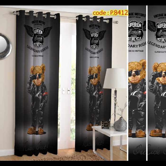 پرده اتاق خواب پسرانه دو قواره طرح کارتونی کد P8412