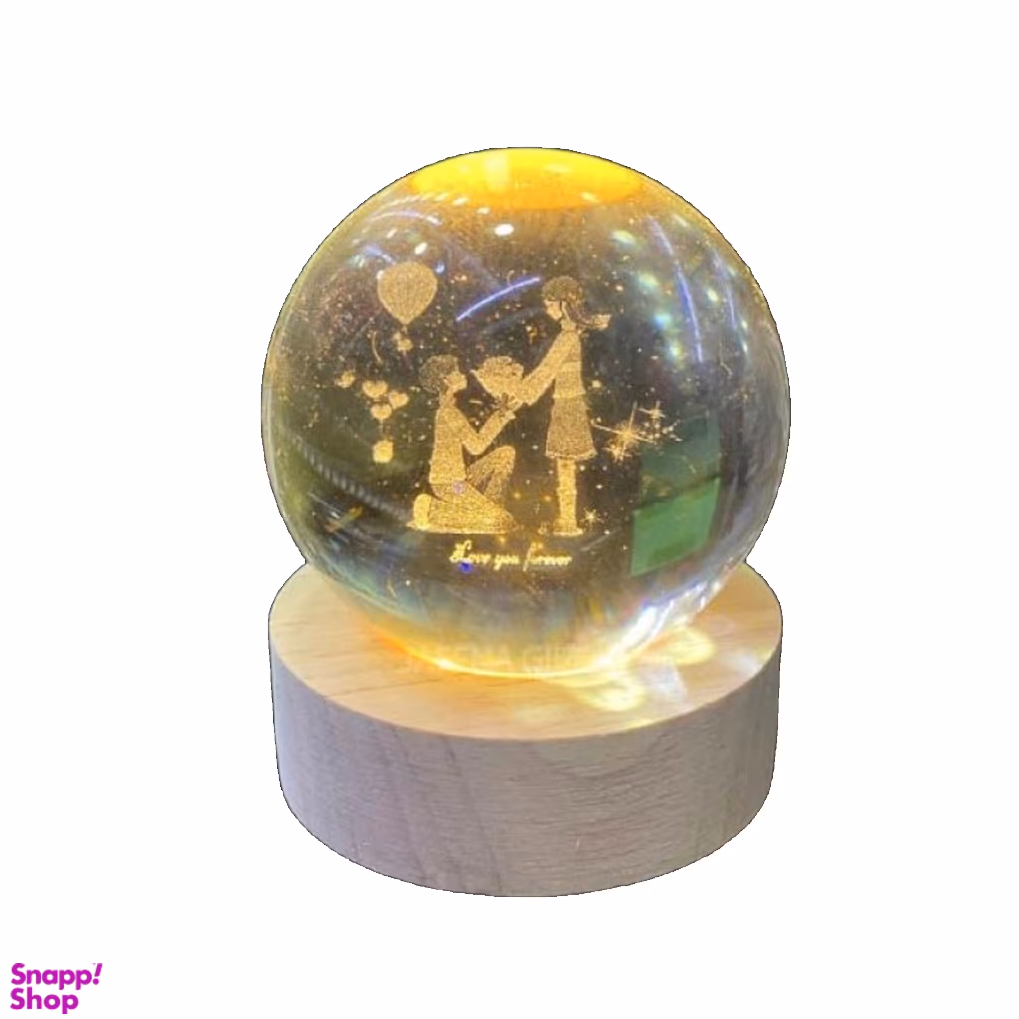 چراغ خواب گوی کریستال مدل رومانتیک