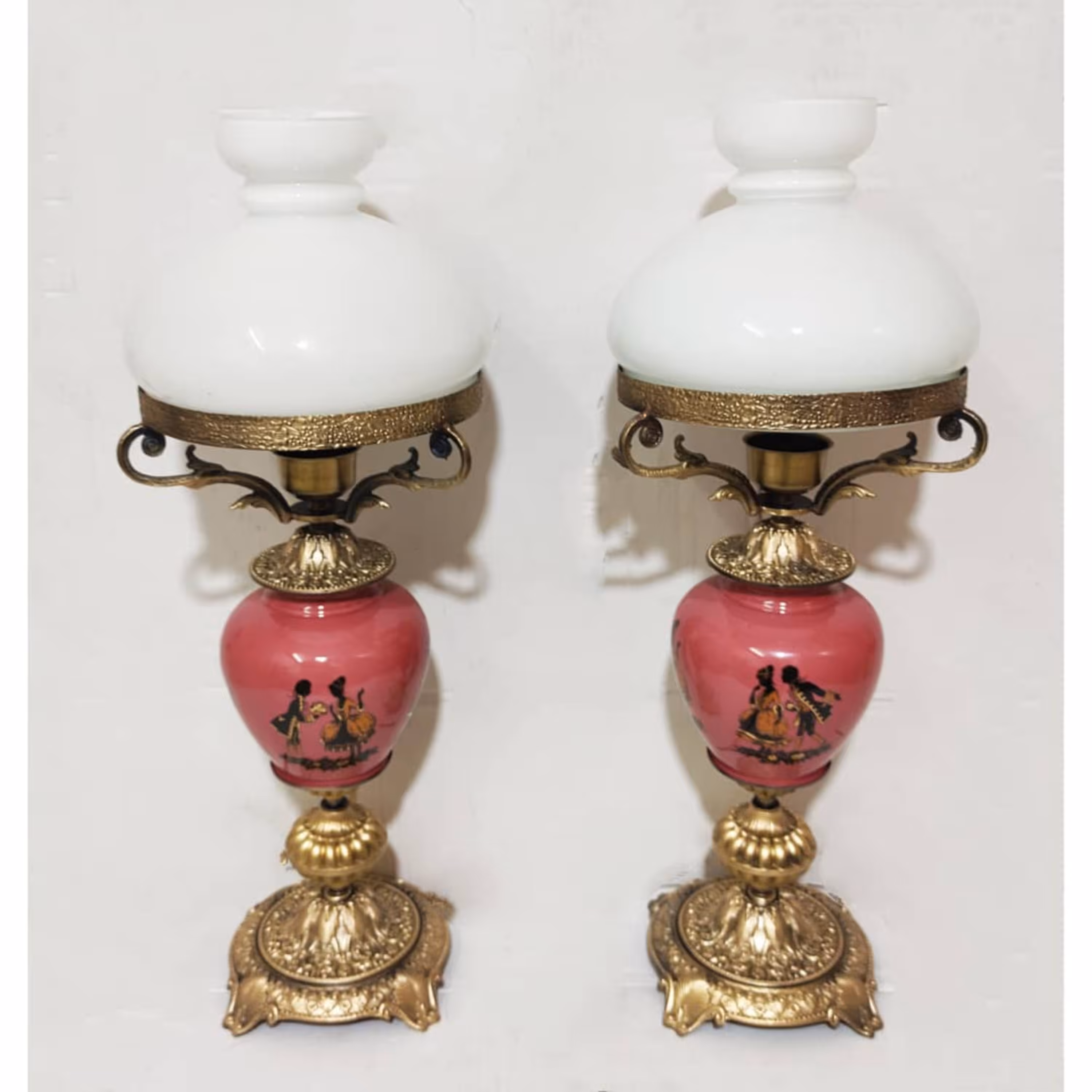 شمعدان پایه برنجی طرح لیلی و مجنون ارتفاع 4897