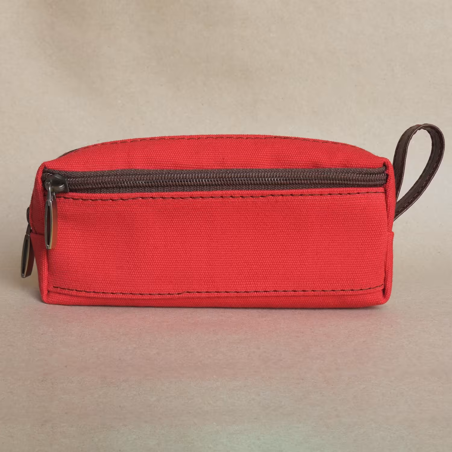 جامدادی برزنتی دو زیپ قرمز کد 1268