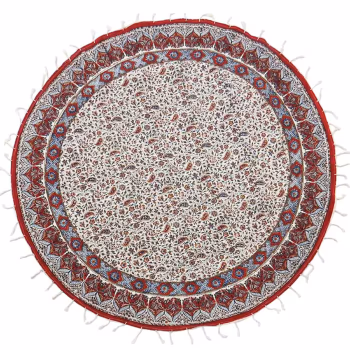 رومیزی گرد قلمکاری ممتاز اصفهان سایز 120 در 120 سانتی متر