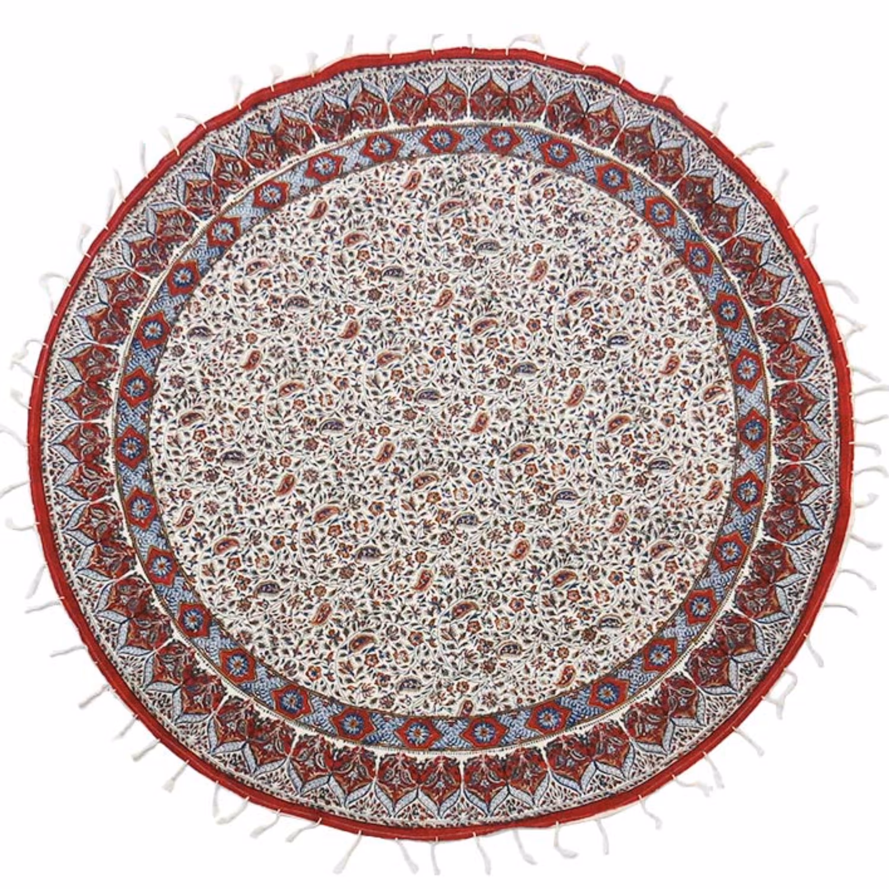 رومیزی گرد قلمکاری ممتاز اصفهان سایز 120 در 120 سانتی متر