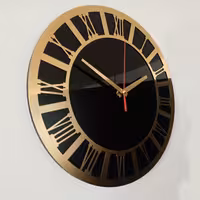ساعت دیواری از جنس پلکسی مشکی و مولتی استایل براق 30 سانتی