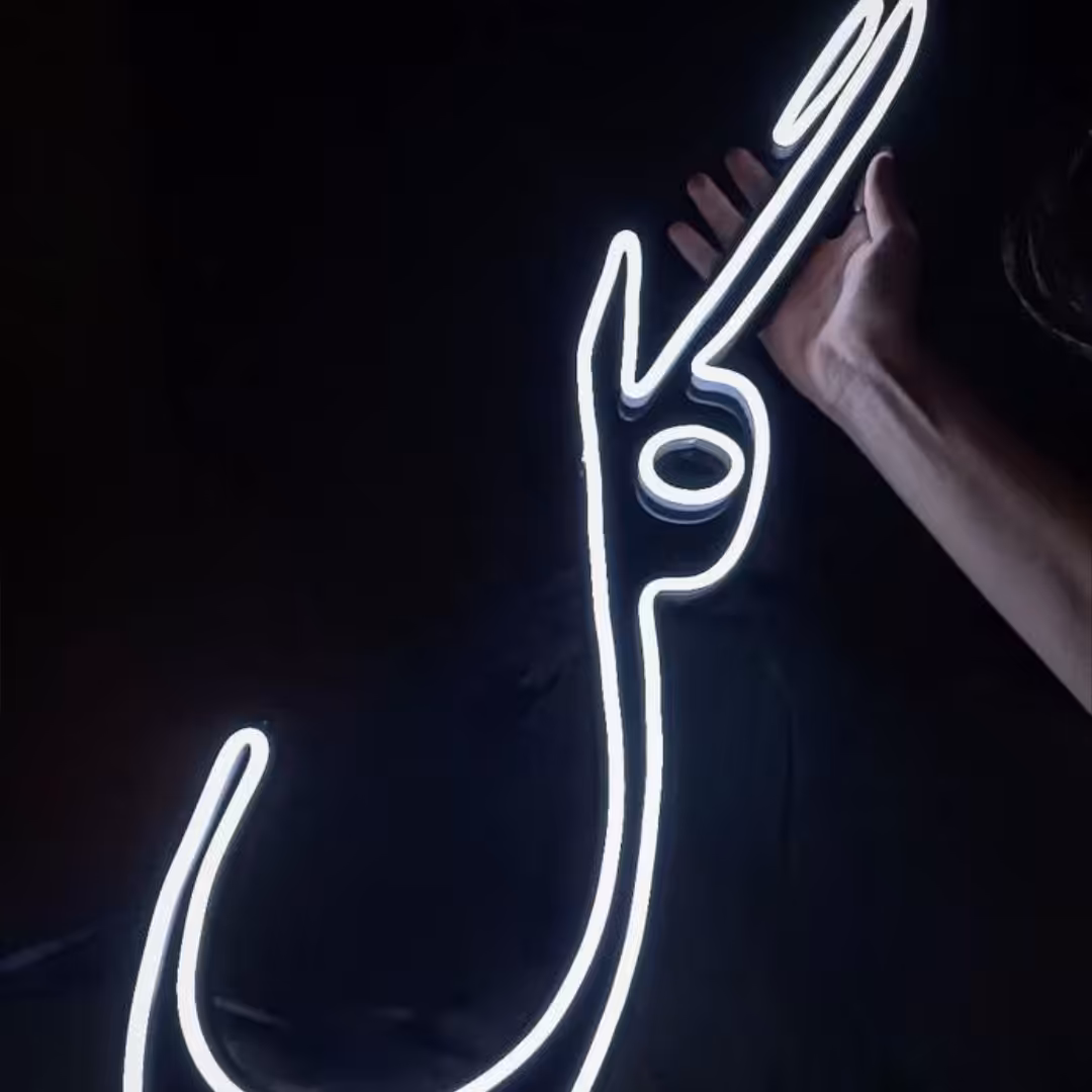 تابلو نئون طرح نوشته گل  سایز 45 سانت   36 ماه گارانتی 