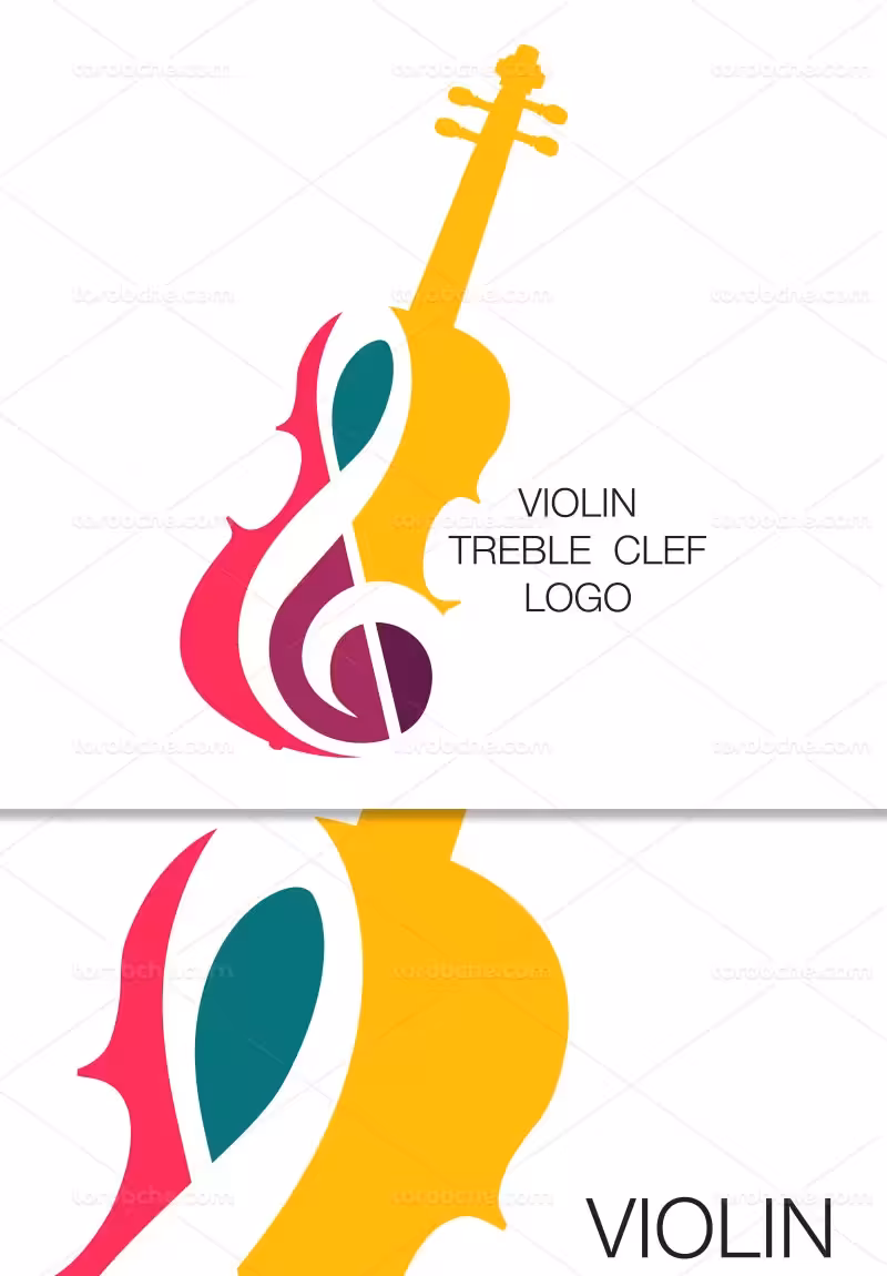 وکتور لوگو ویولن انتزاعی | گرافیک با طعم تربچه