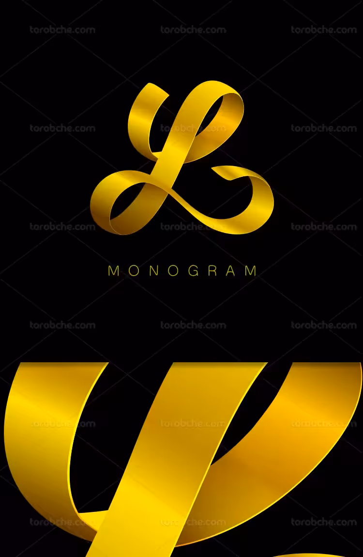 وکتور لوگو حرف L طلایی رنگ | گرافیک با طعم تربچه