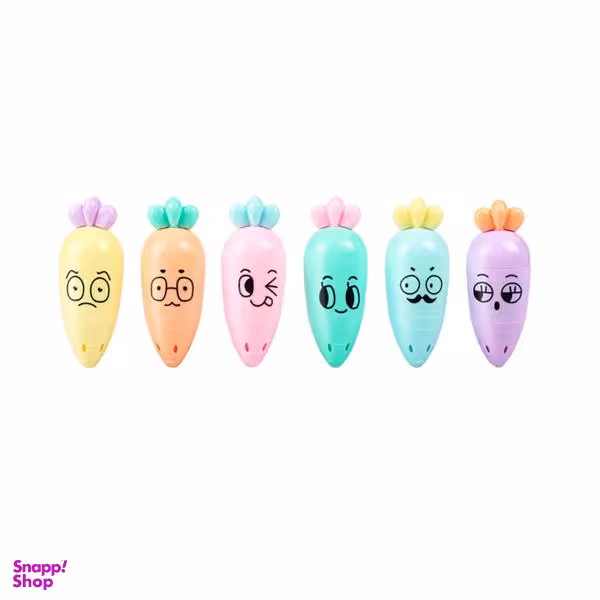 ماژیک علامت طرح هویج چند رنگ بسته 6 عددی