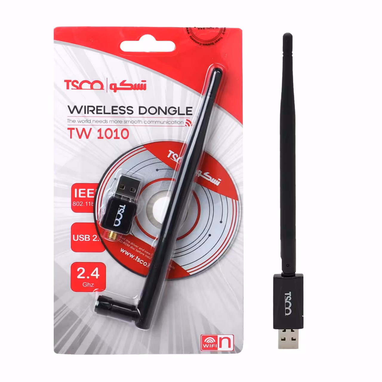 دانگل وای فای (کارت شبکه USB) دارای آنتن اکسترنال تسکو مدل TW1010