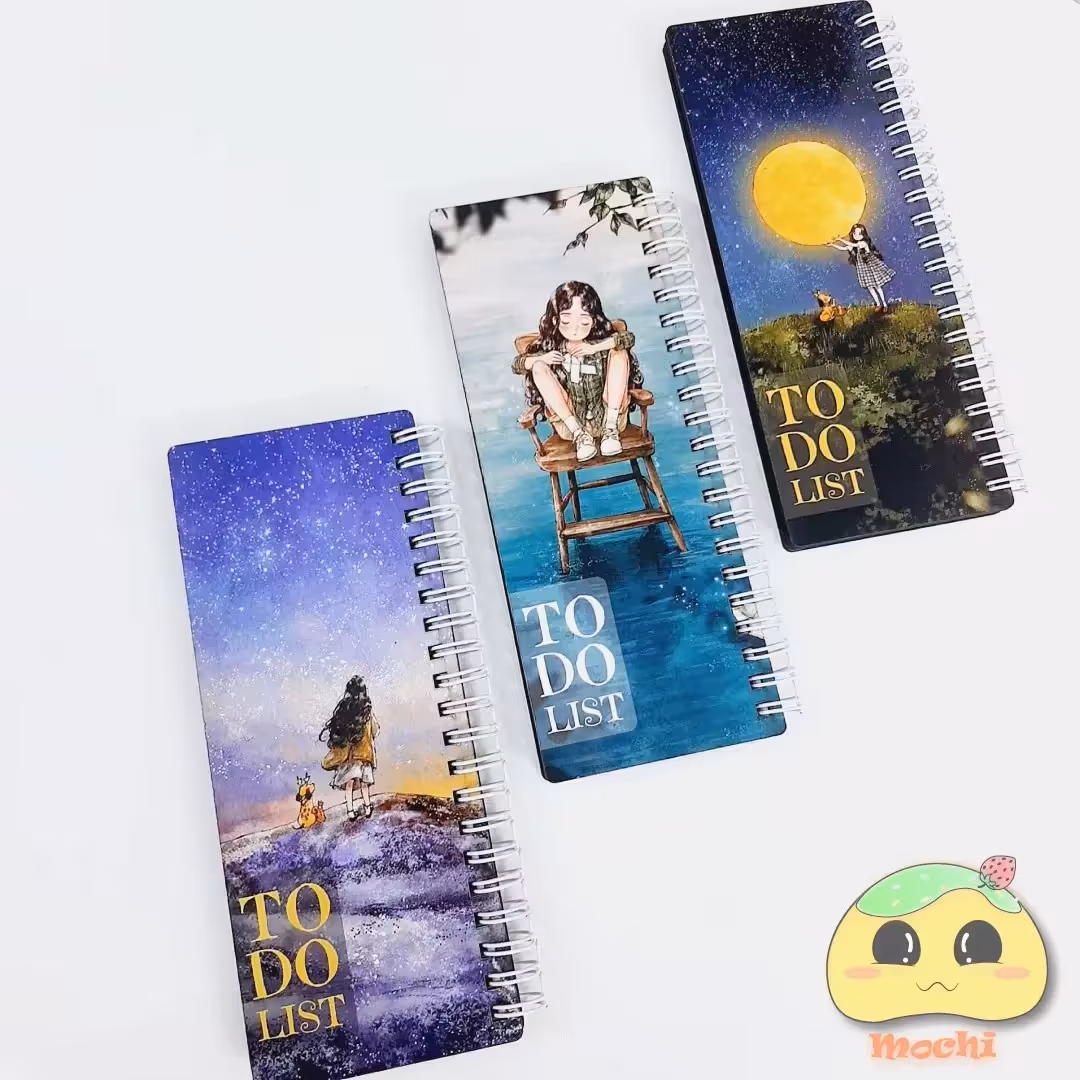 دفترچه تودولیست جلد چوبی طرح دختر جنگل 